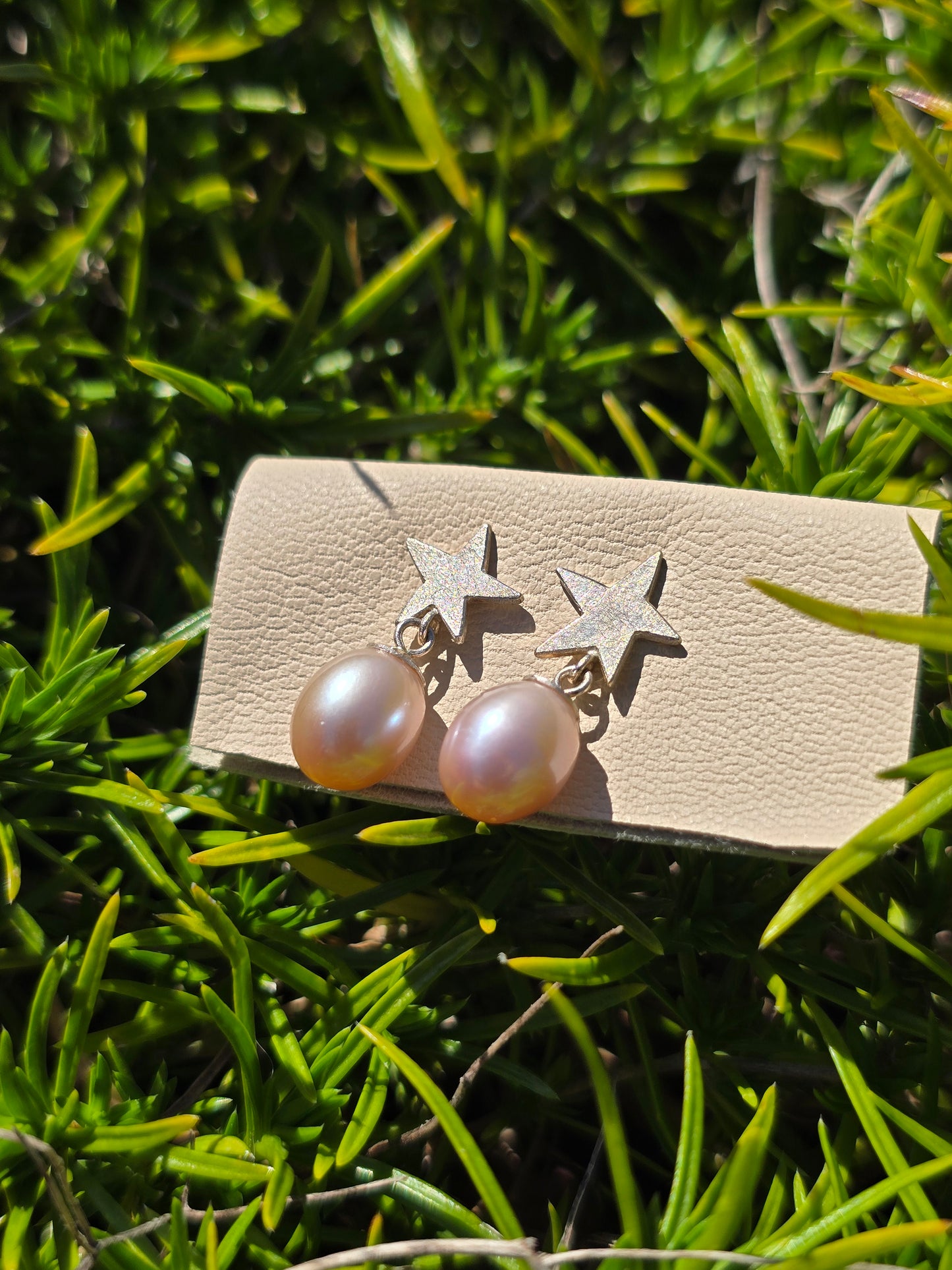 Pearl Star Dangles - Sterling