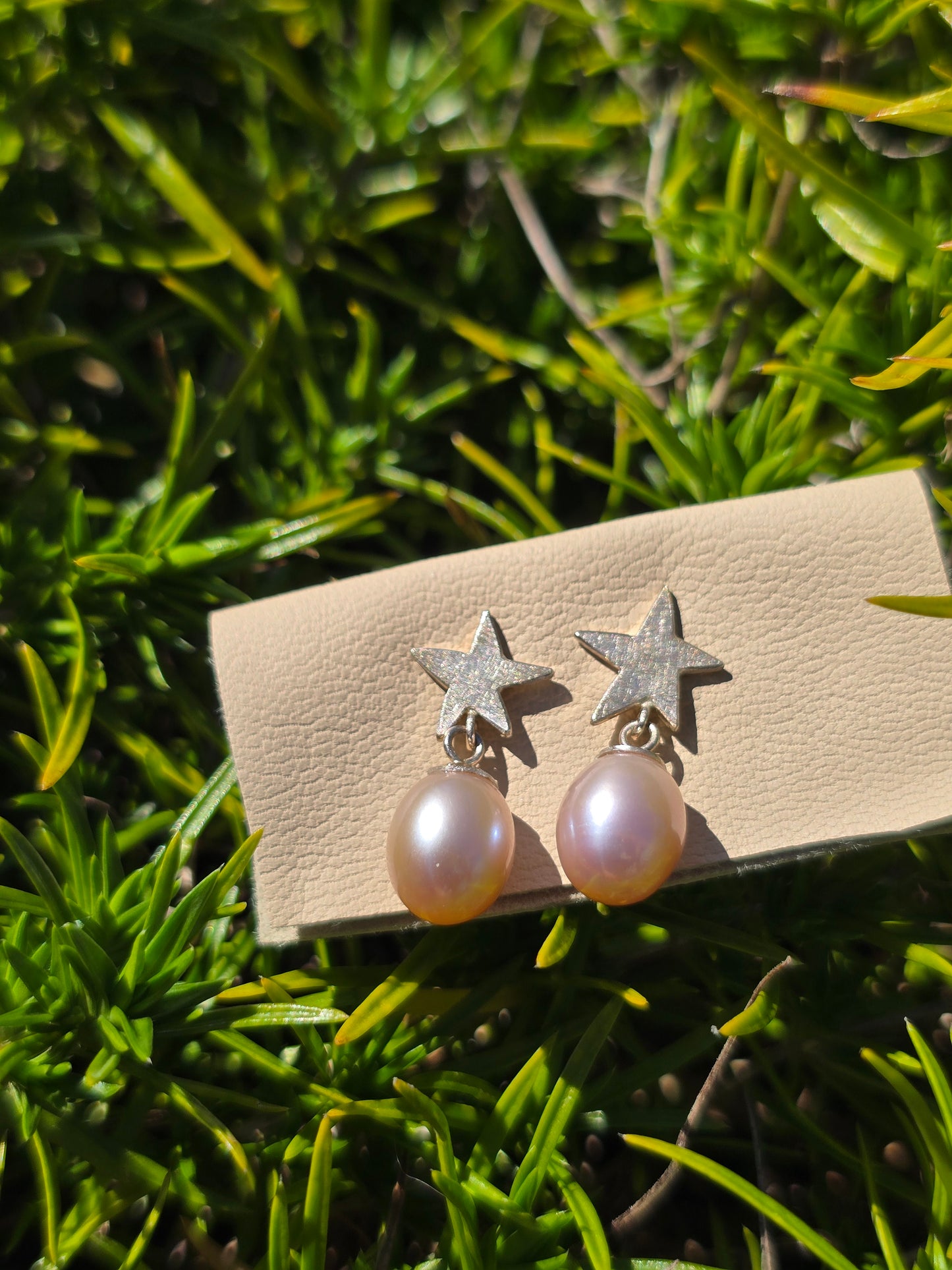 Pearl Star Dangles - Sterling
