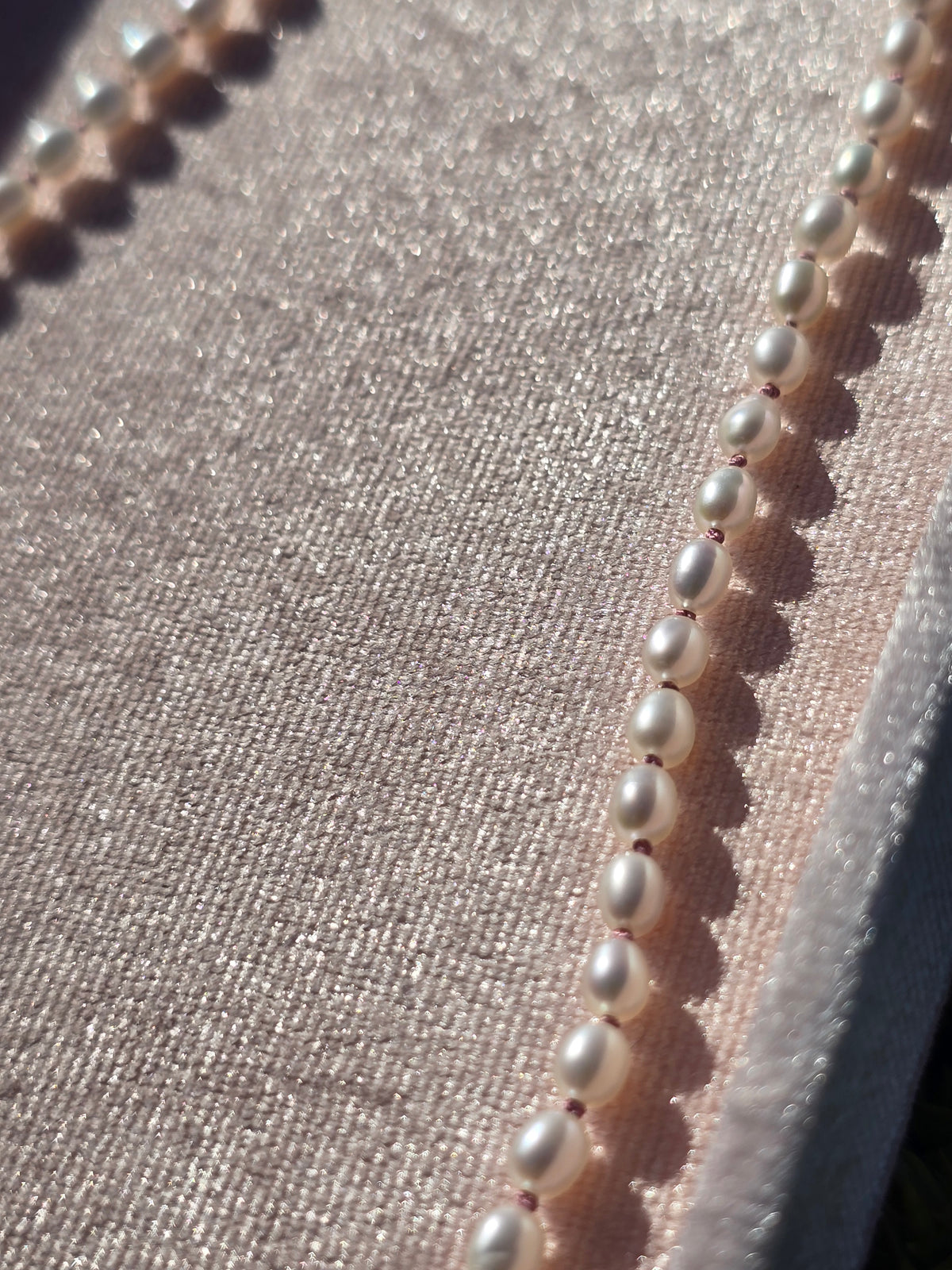Oblong Pearl w/ Pink Silk