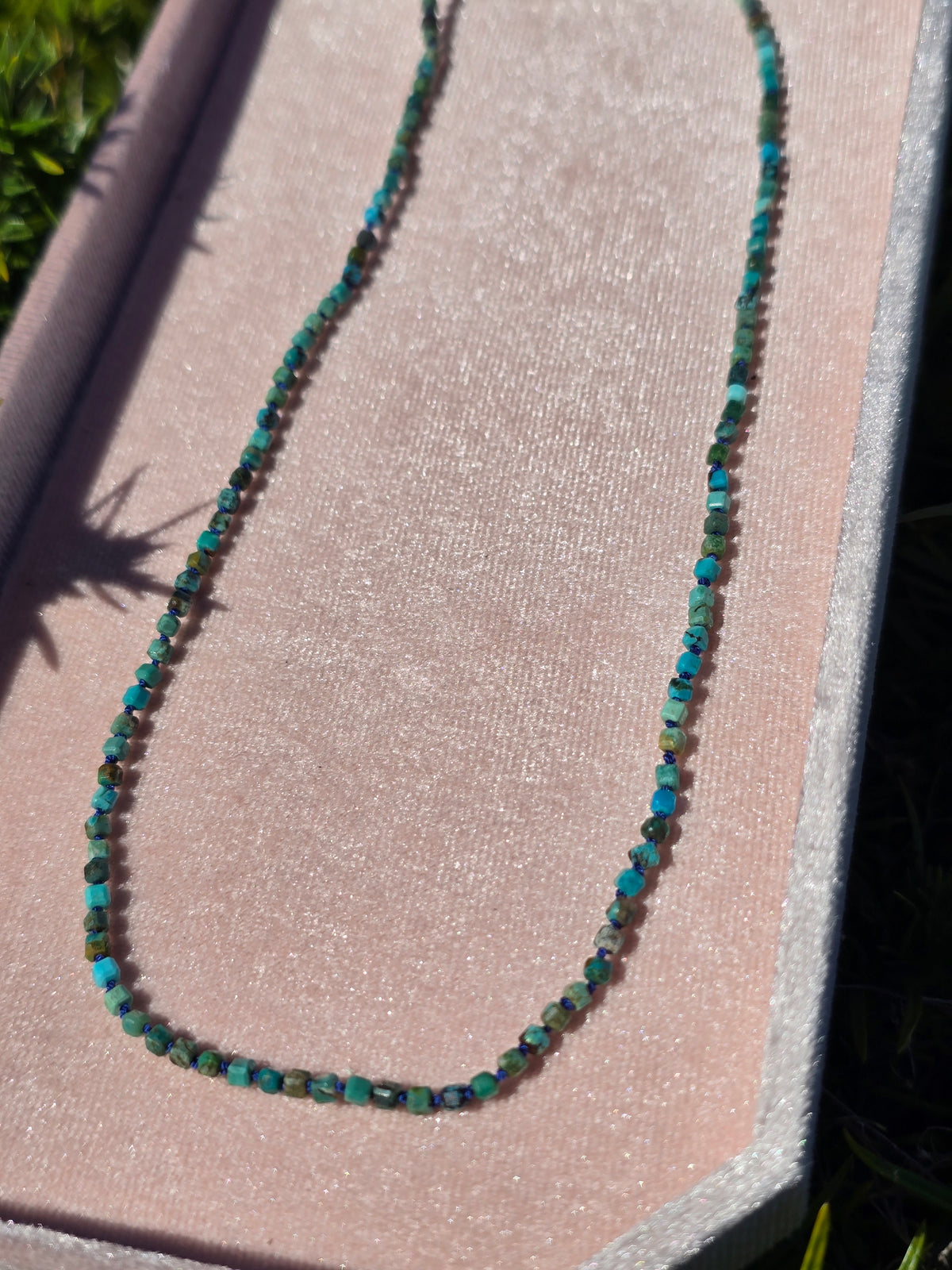 Teeny Turquoise Bead Necklace