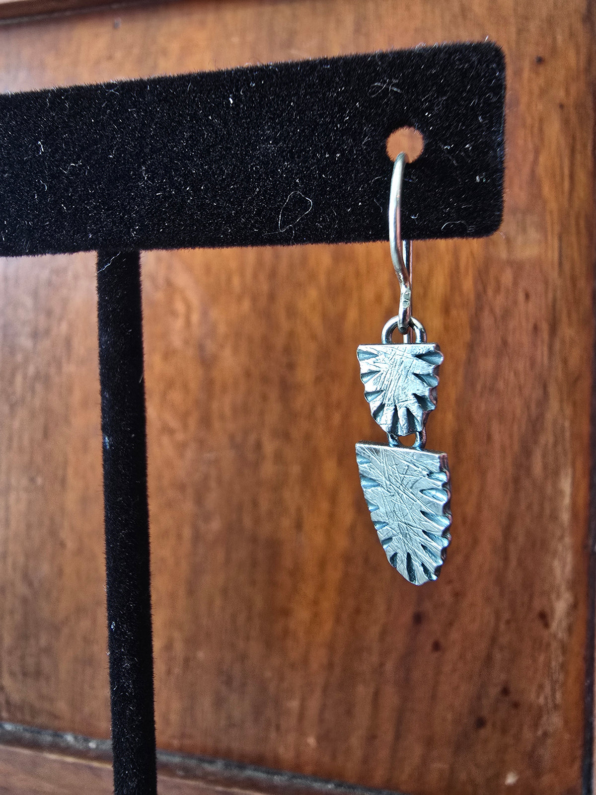 Double Half Oval Ridge Earrings