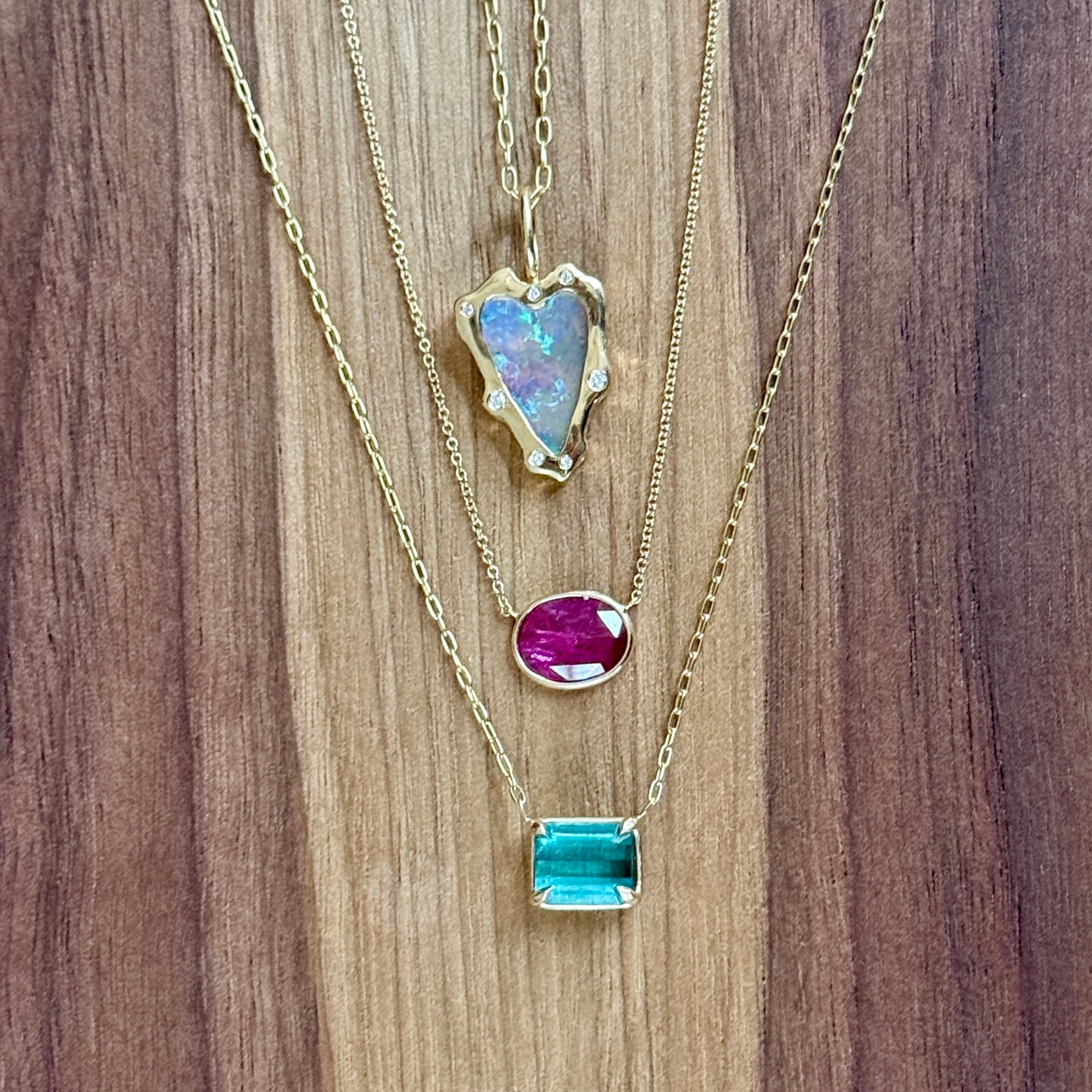Rebel Heart Opal and Diamond Pendant Necklace