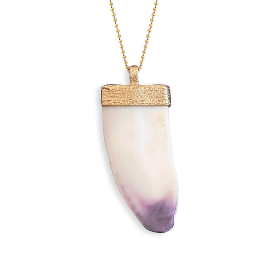 Gold Wampum Pendant Necklace 18K