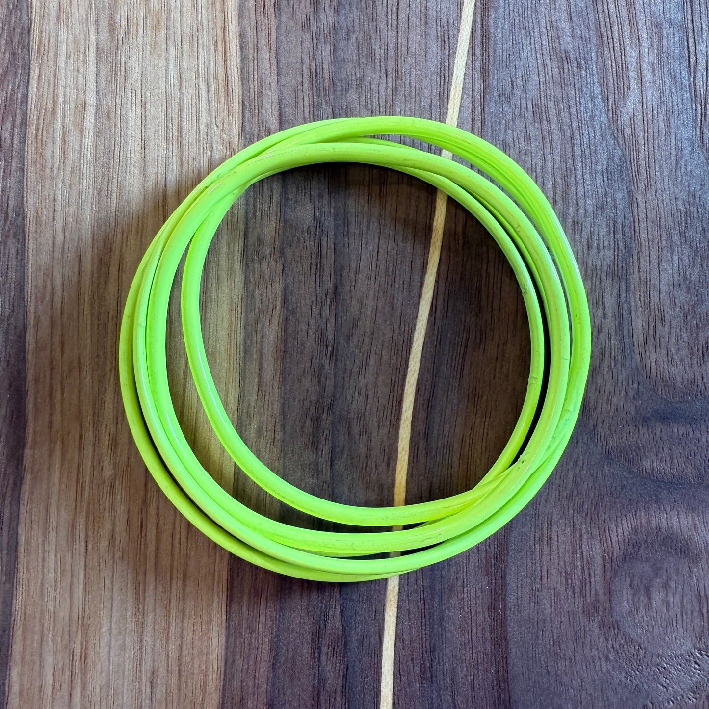 Fluorescent Yellow Powder Coated Bronze Bangle