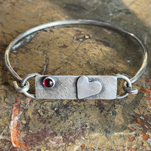 Load image into Gallery viewer, Garnet Heart Bracelet