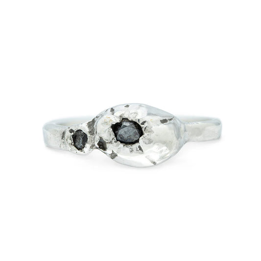 Tom & Jerry Barnacle Ring w/ Black Diamonds