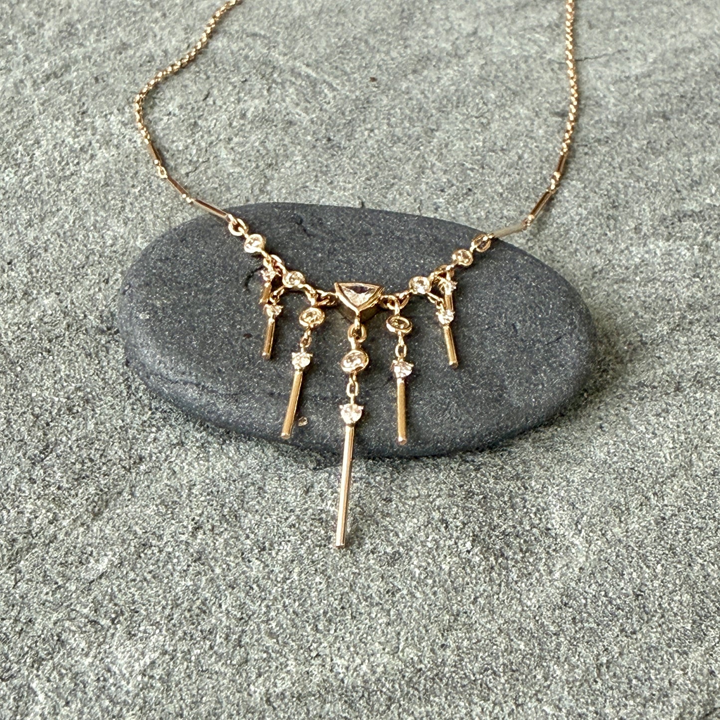 “Dream Maker” Dangling Diamonds Chain Necklace