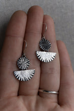 Load image into Gallery viewer, Circle Half Moon Ridge Dangle Earrings