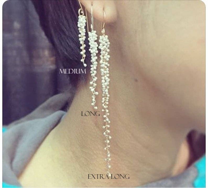 Wisteria Caviar Earrings- Long
