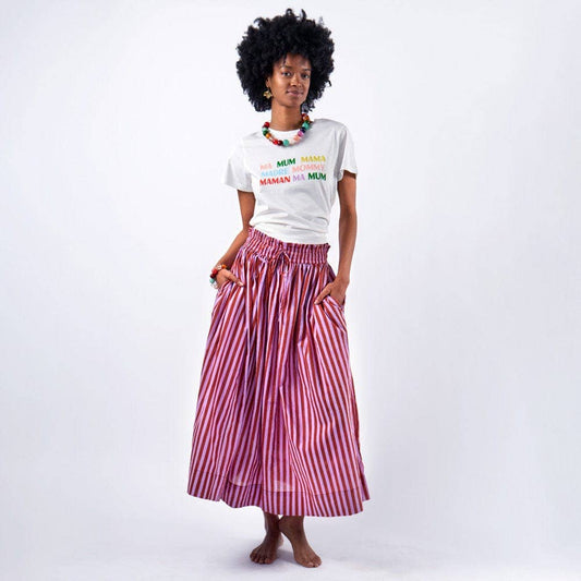 Keaton Stripe Skirt Rust + Lilac