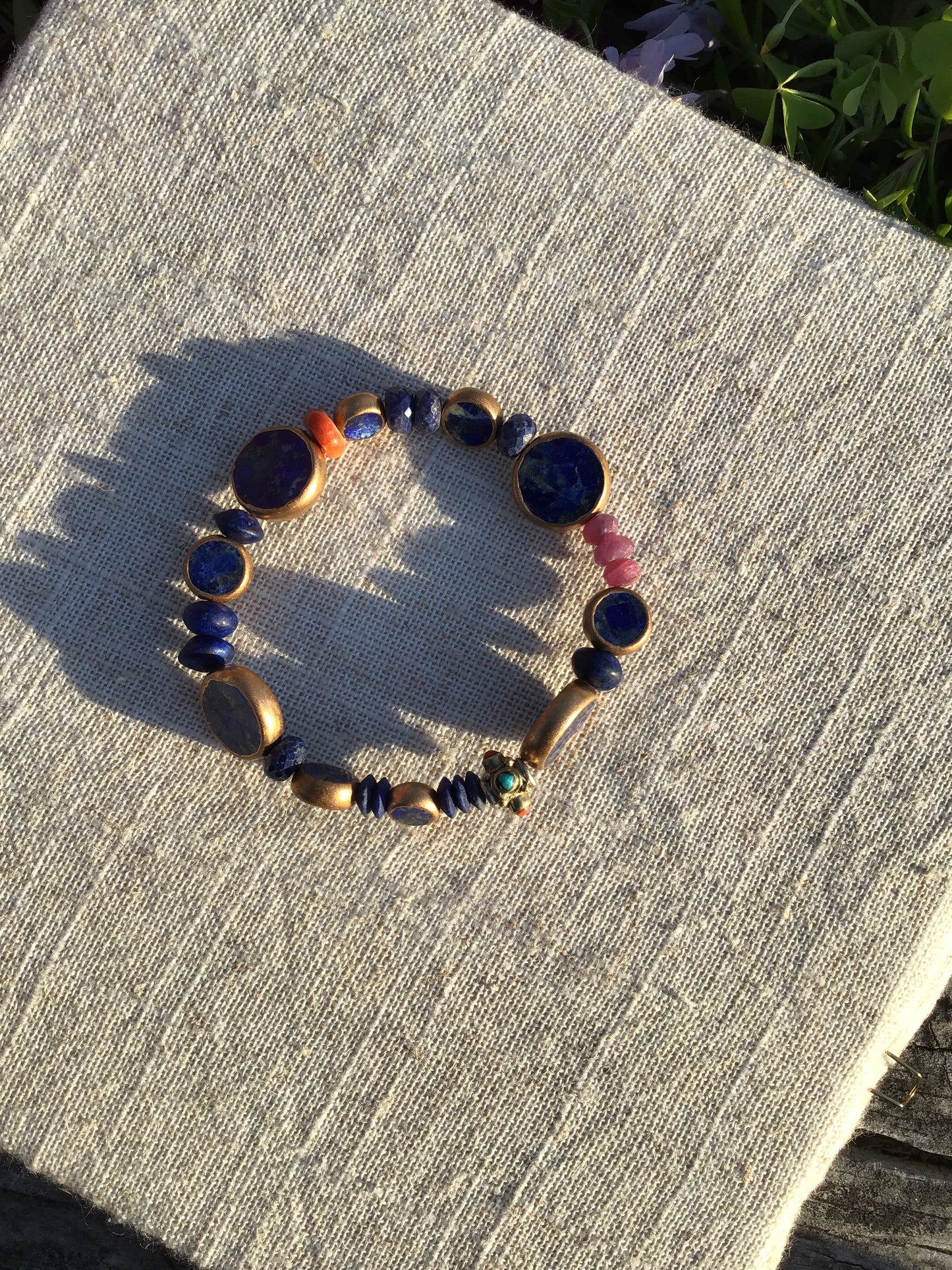 Large Lapis Fairy Pillow Bracelet