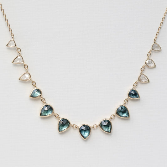 Multi Tourmaline w/ Champagne Diamonds Necklace