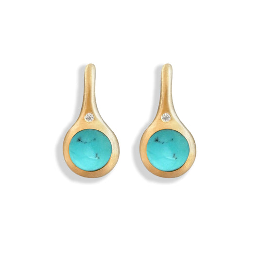 Droplet Earrings Turquoise 18k