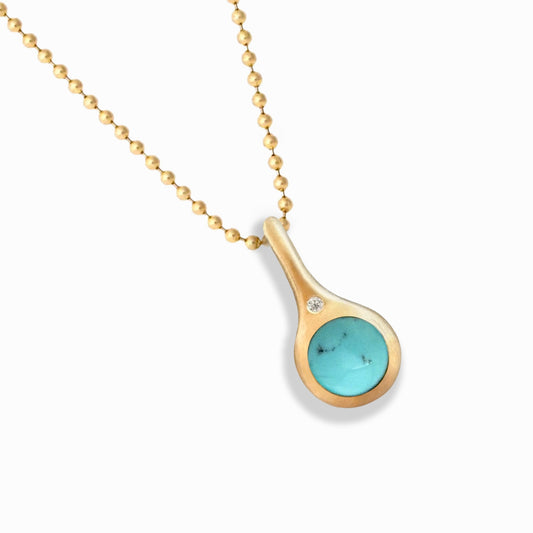 Droplet Pendant turquoise 18K