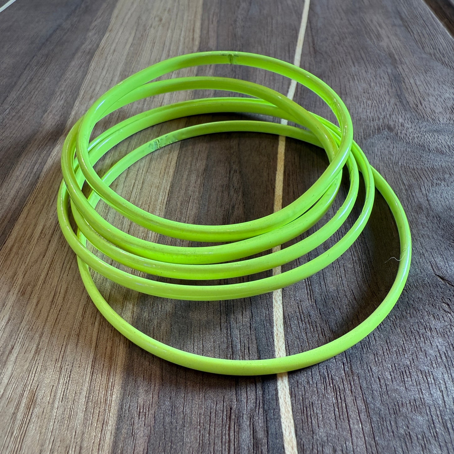 Fluorescent Yellow Powder Coated Bronze Bangle