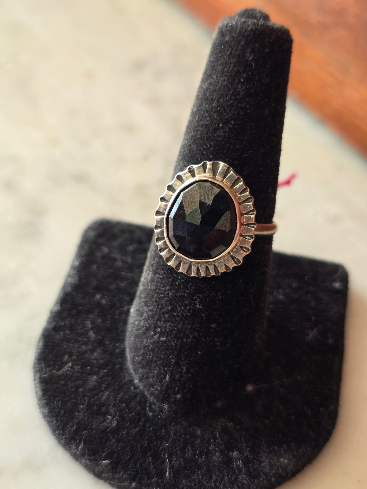 Black Spinel Ridge Ring