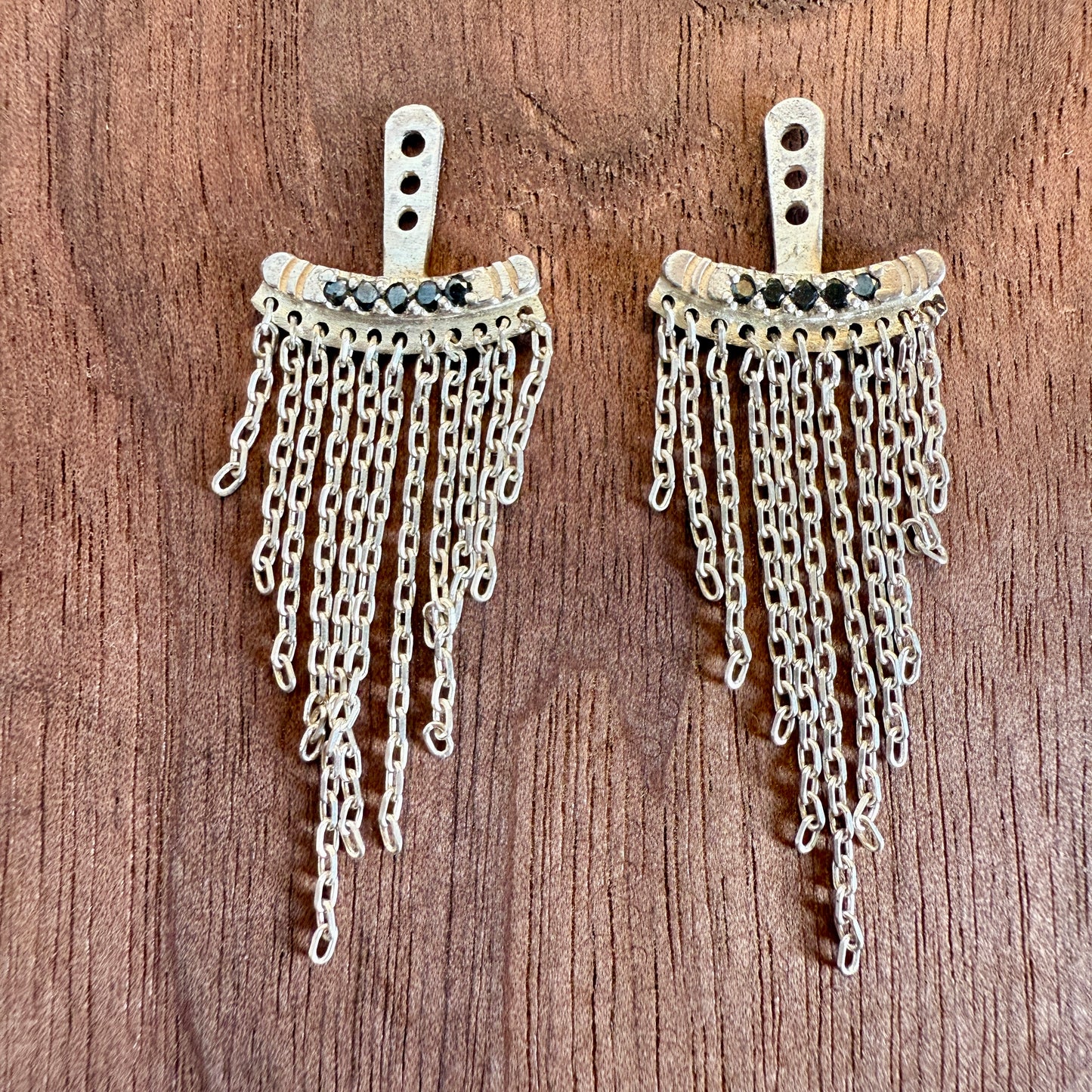 Sterling and Black Diamond Chandelier Earring backs