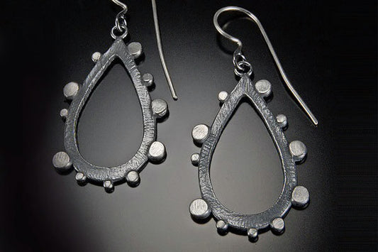 Oxidized Disco Open Drop Hoops