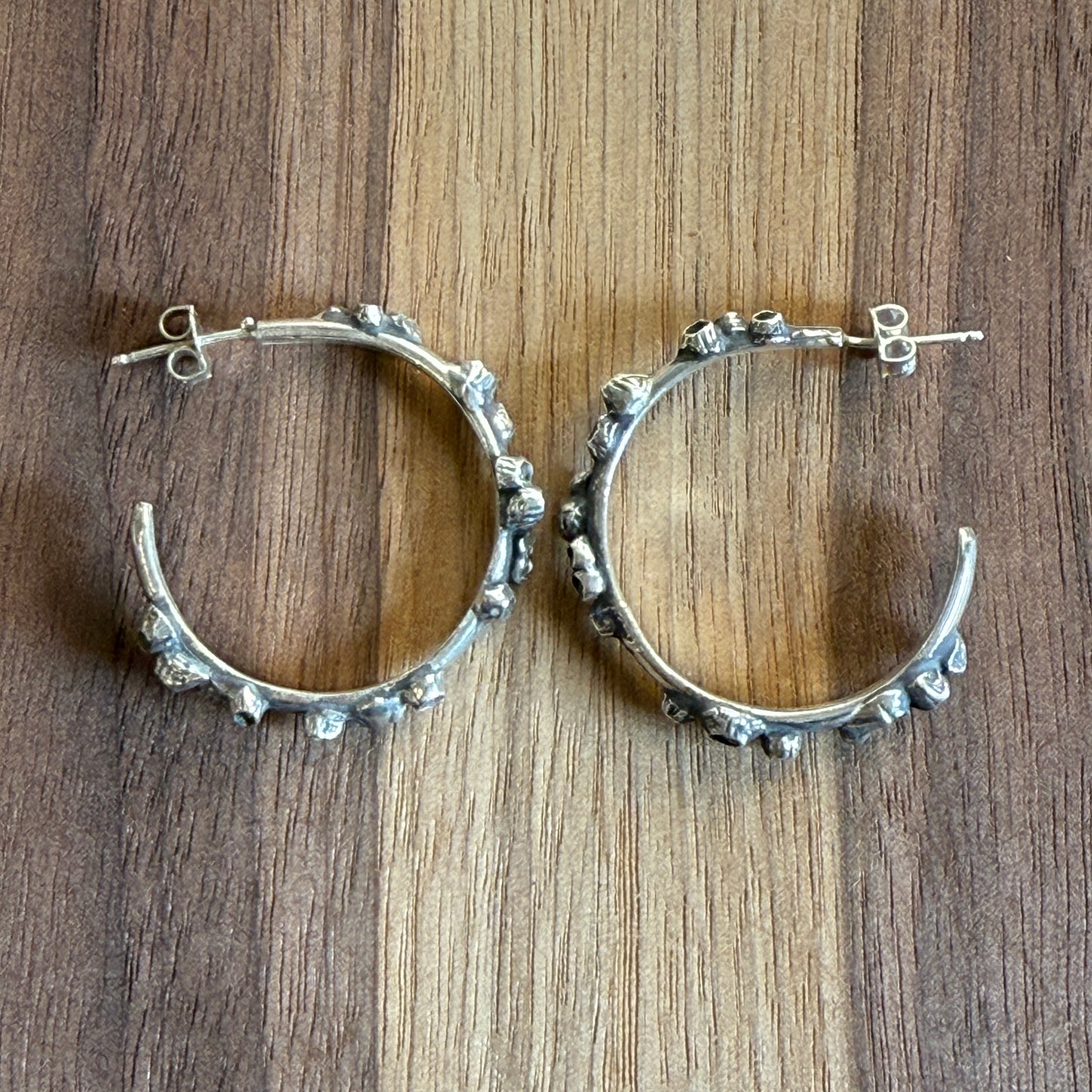 Sterling Barnacle Hoop Earrings