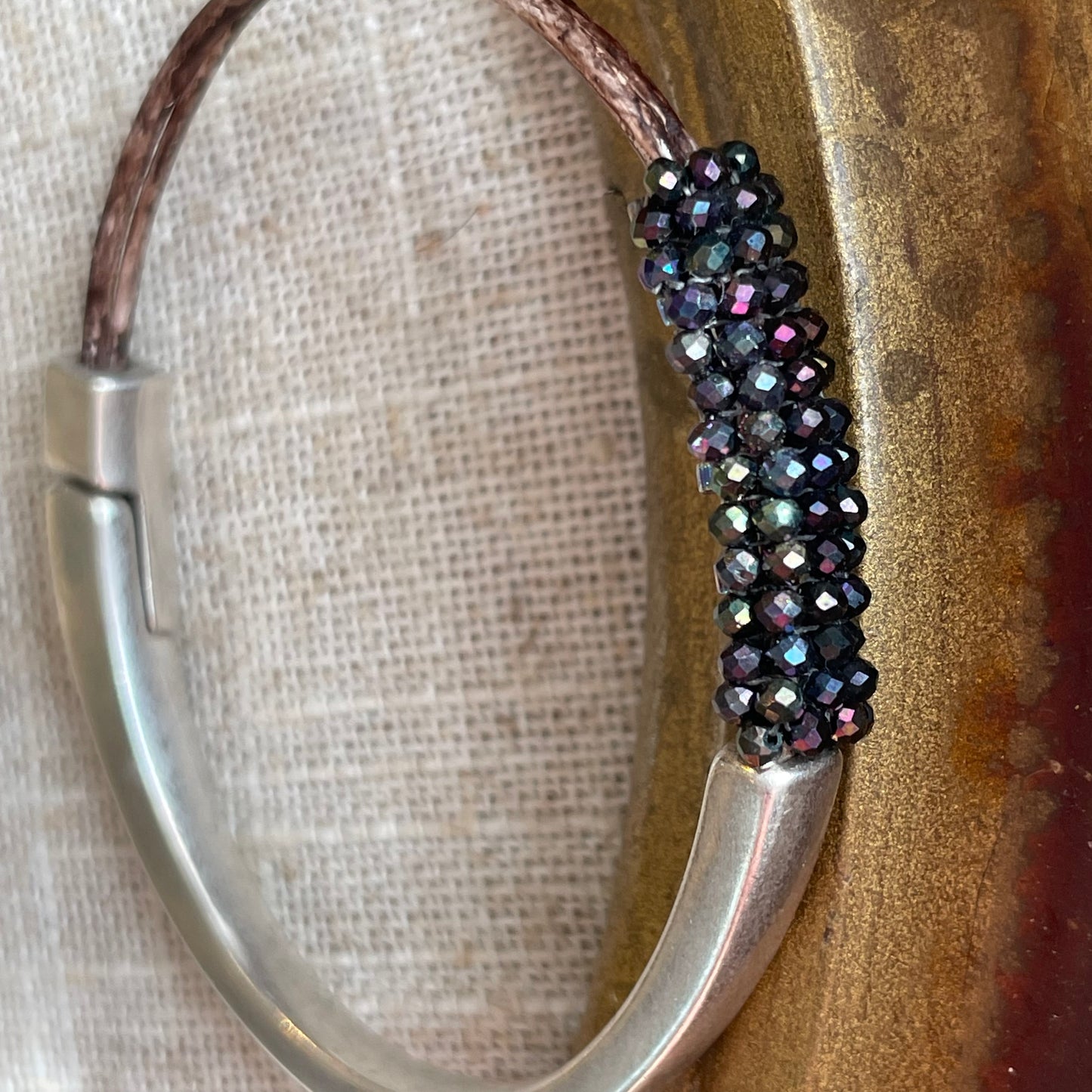 Aubergine Spinel Magnetic Bracelet