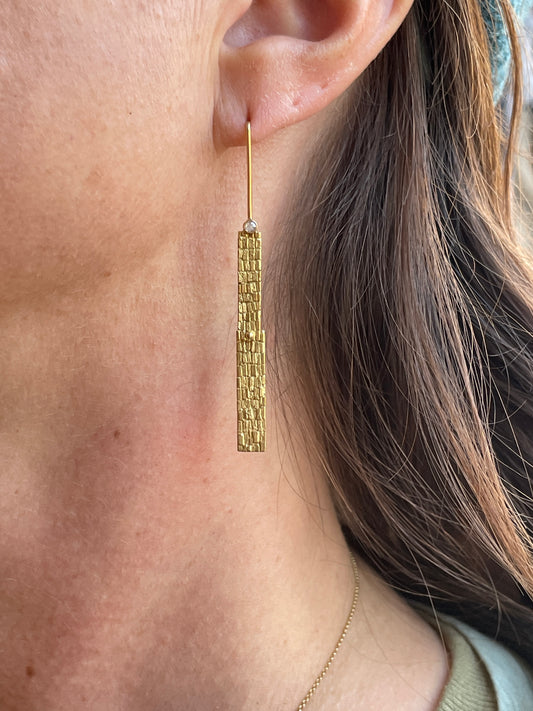 Sugar Brick Diamond Hook Earrings