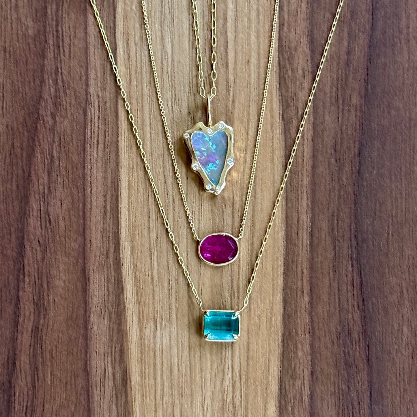 Rosecut Ruby Slice Pendant
