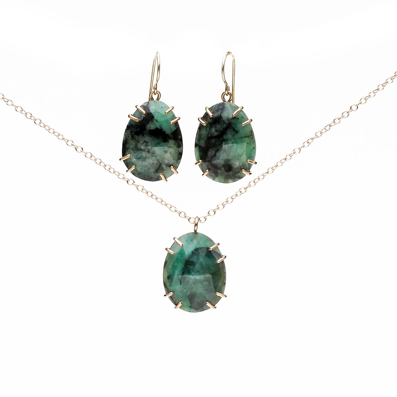 Emerald Windowpane Earrings