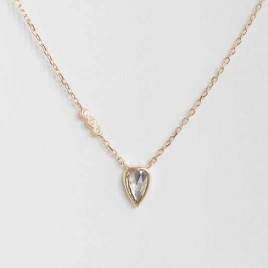 Champagne Rosecut & Three Diamond Necklace