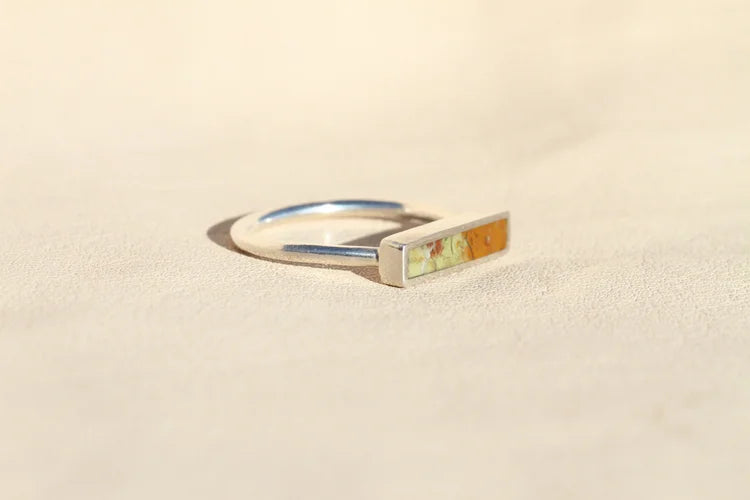 Green Dream Jasper Stone Stacker Ring