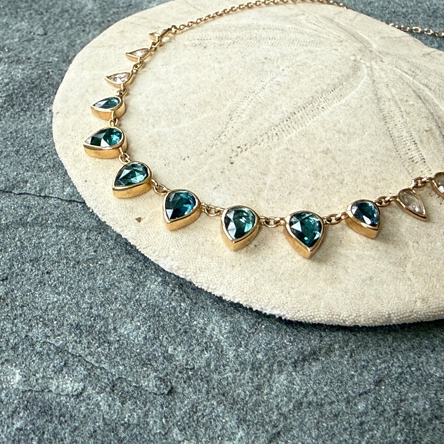 Tourmaline and Champagne Diamonds Necklace