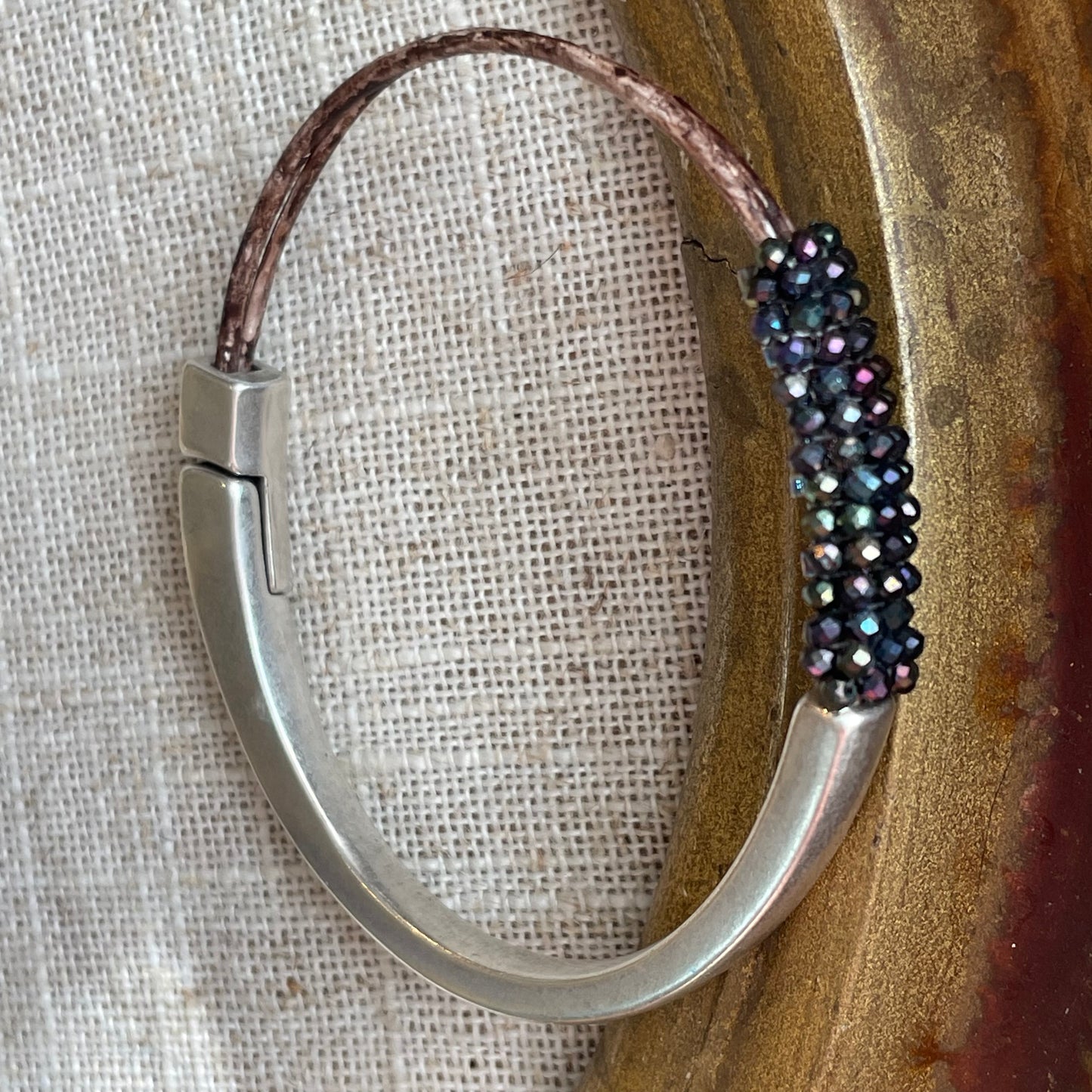 Aubergine Spinel Magnetic Bracelet