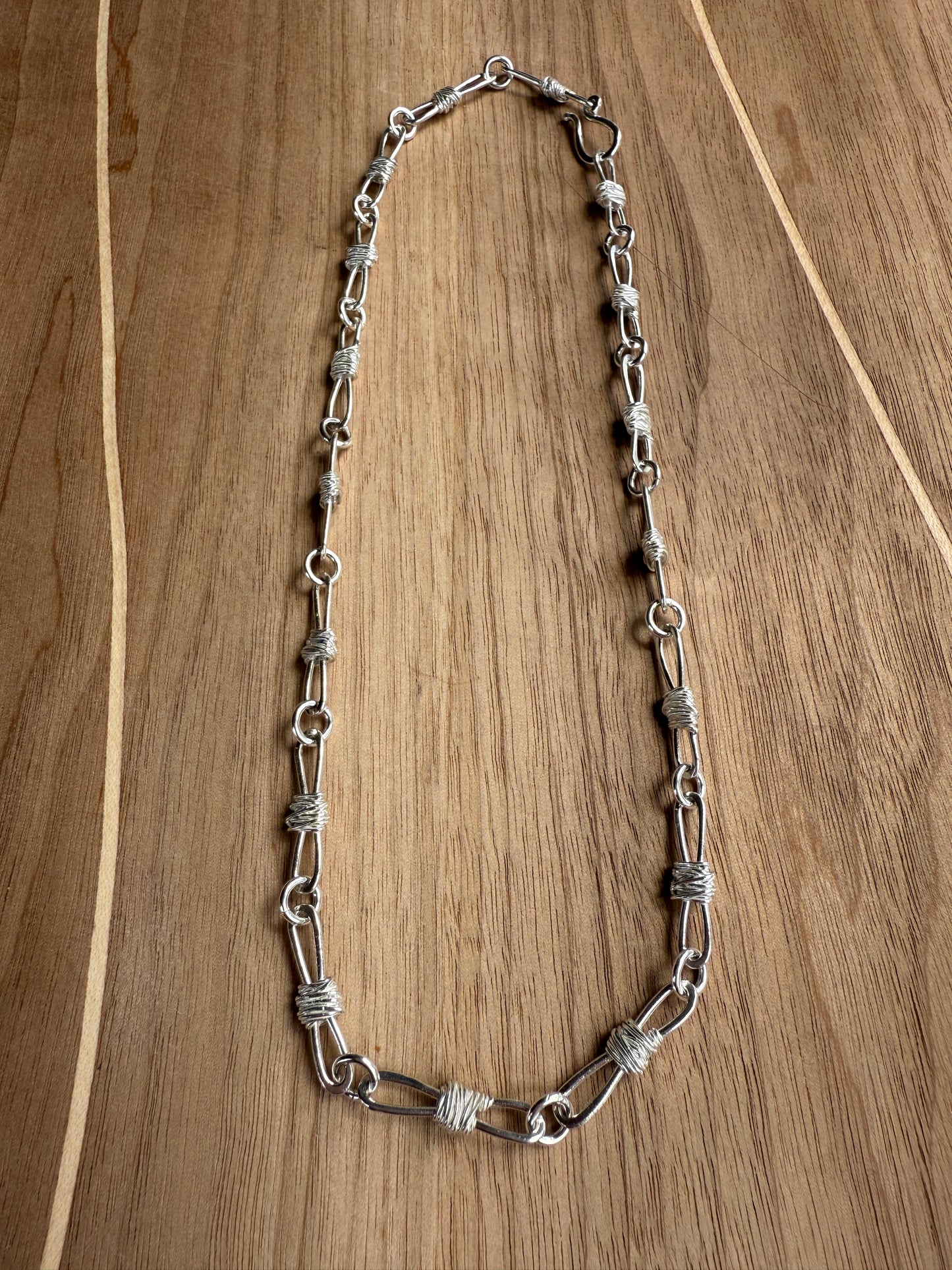 Large Link Barbed Wire Chain Necklace