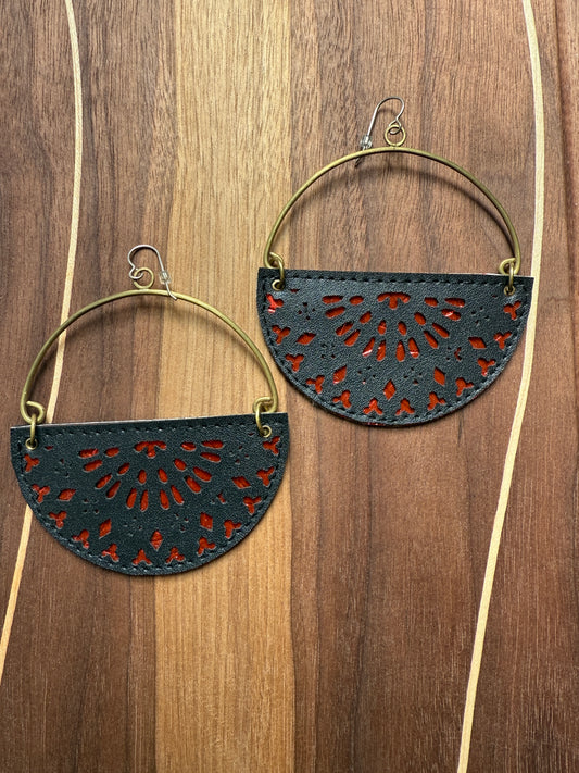 Red Window Earrings