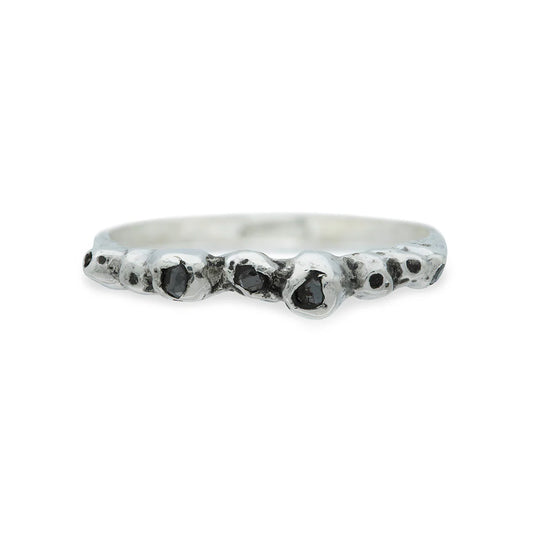 Barnacle Band Ring w/ Black Diamond