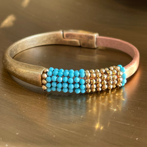 Turquoise and pyrite bracelet