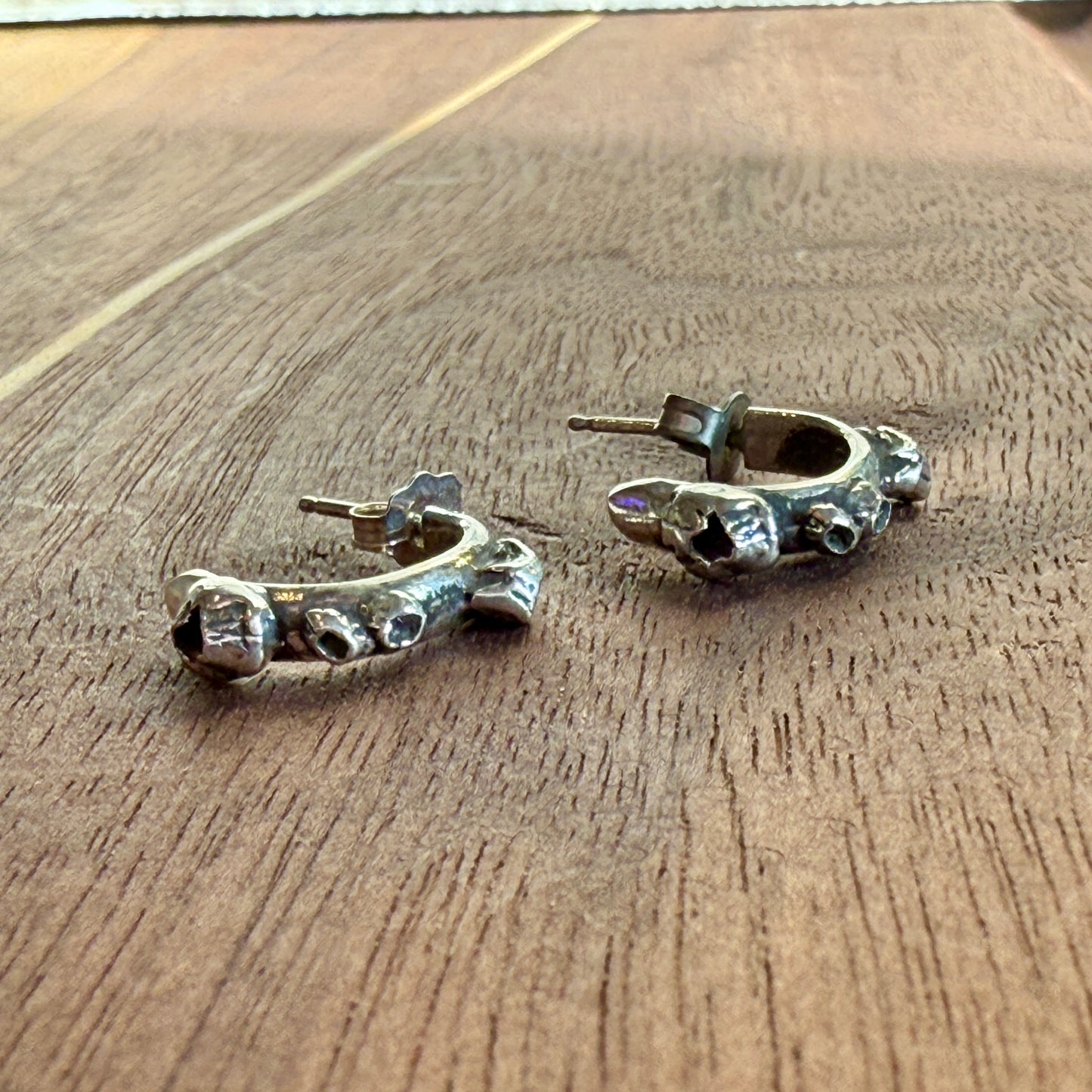 Sterling Barnacle Hoop Earrings