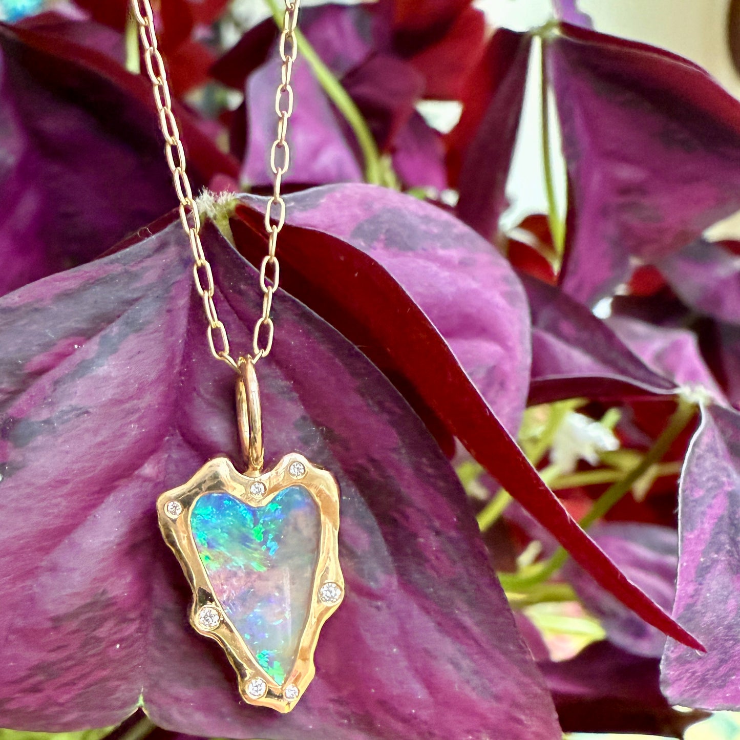 Rebel Heart Opal and Diamond Pendant Necklace
