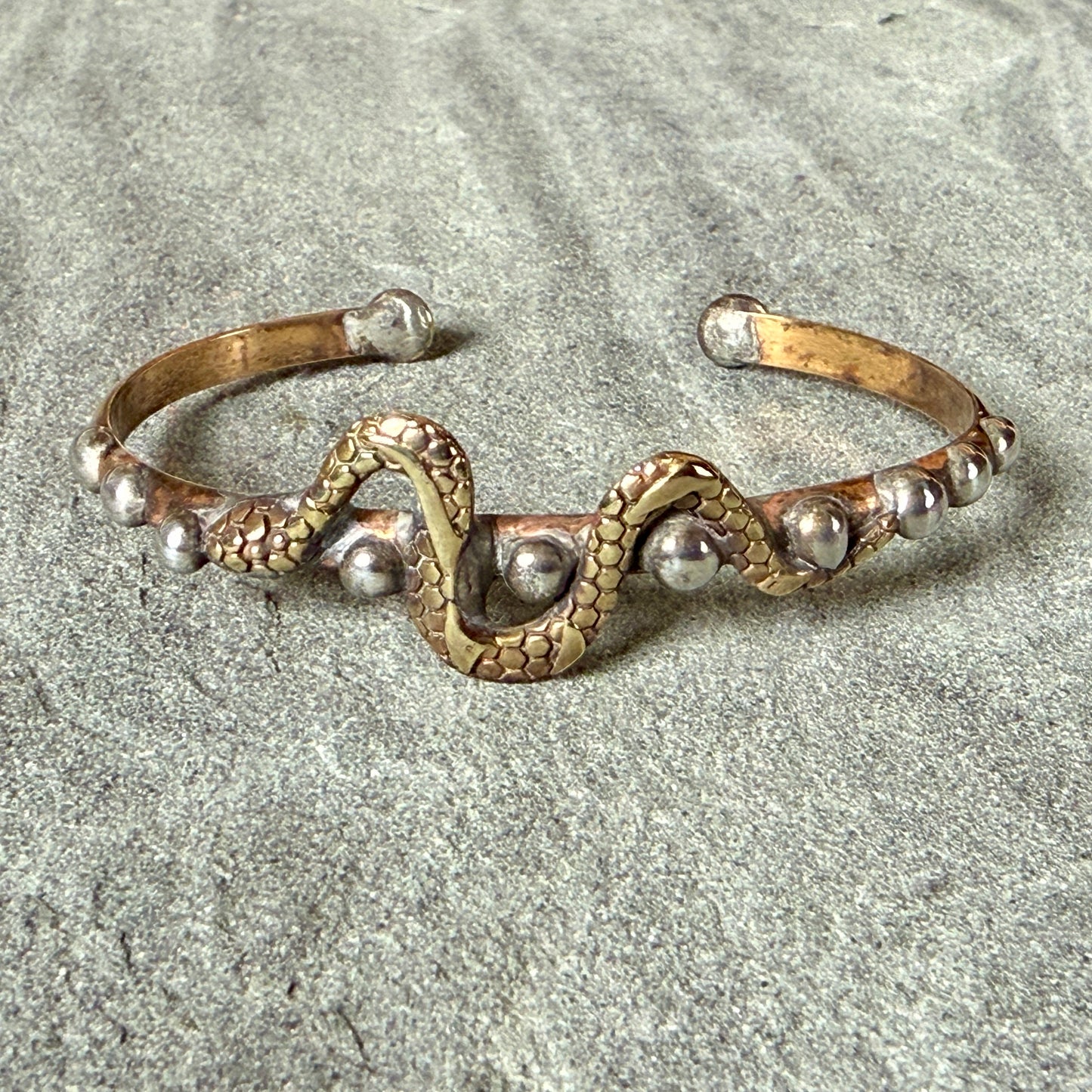 Skinny Brass Snake Cuff Bracelet