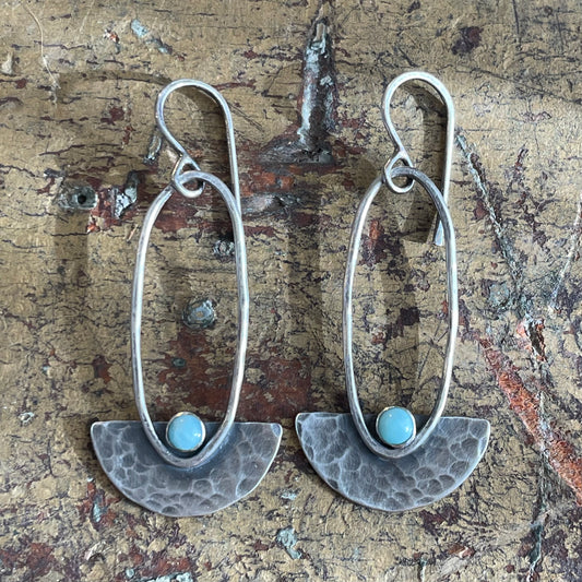 Larimar Fan Drop Earrings