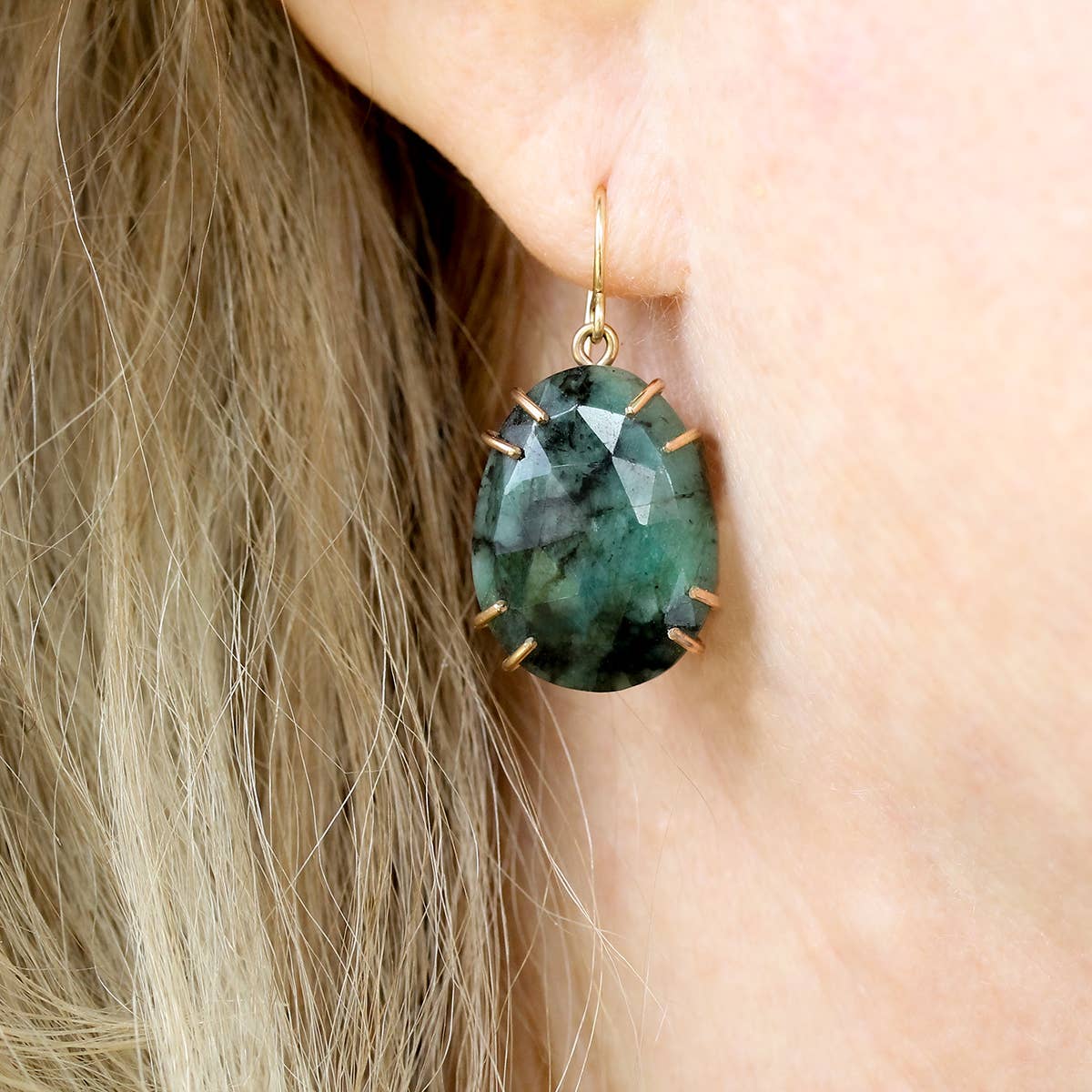 Emerald Windowpane Earrings
