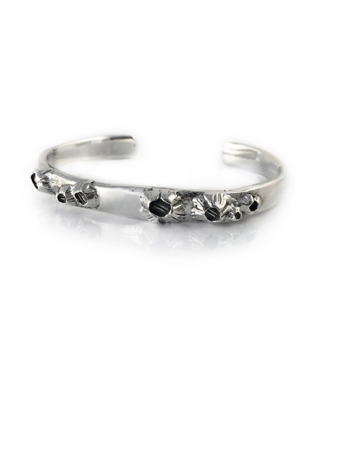 Barnacled Cuff Bracelet: Sterling Silver