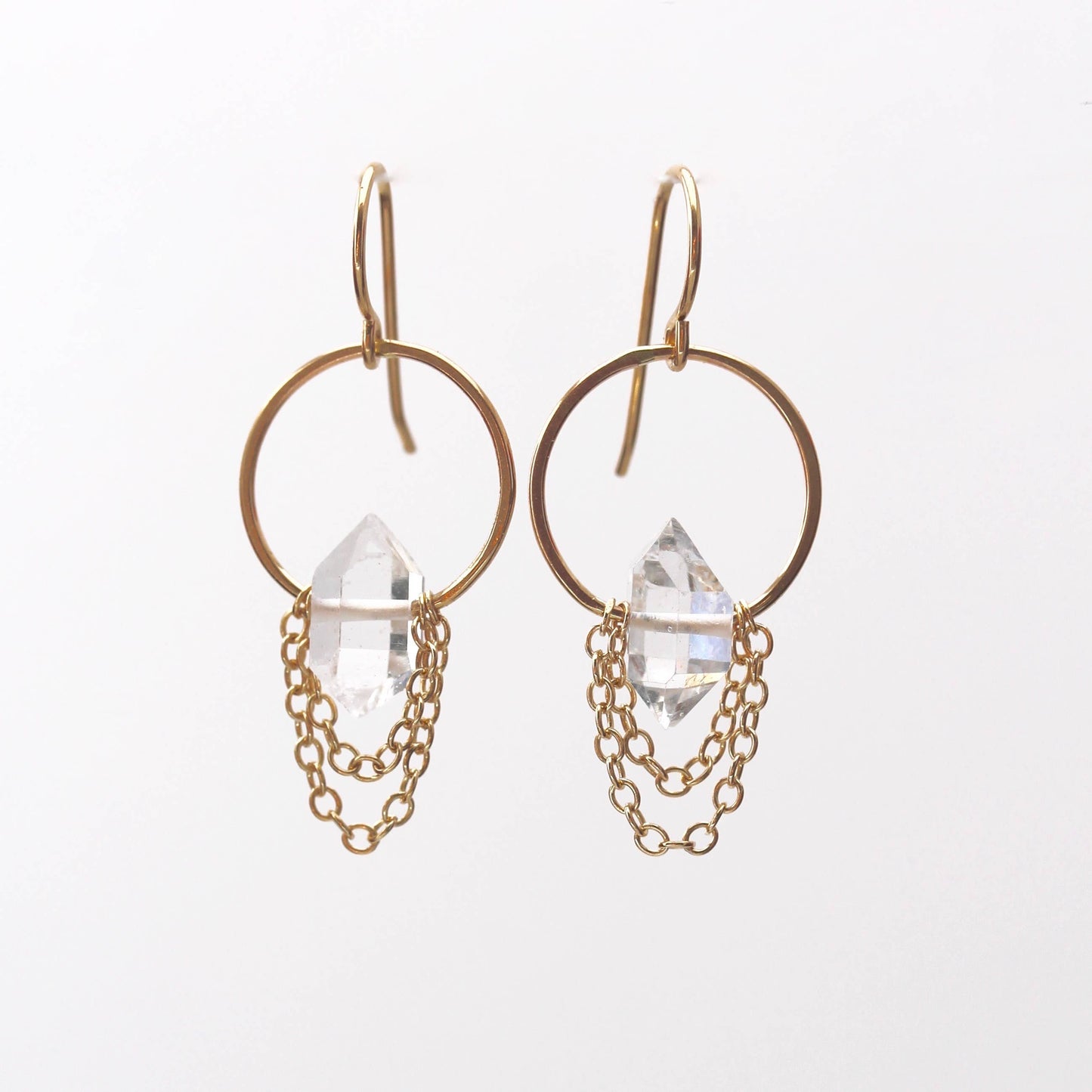 Herkimer Diamond Drape Earrings Sterling Silver