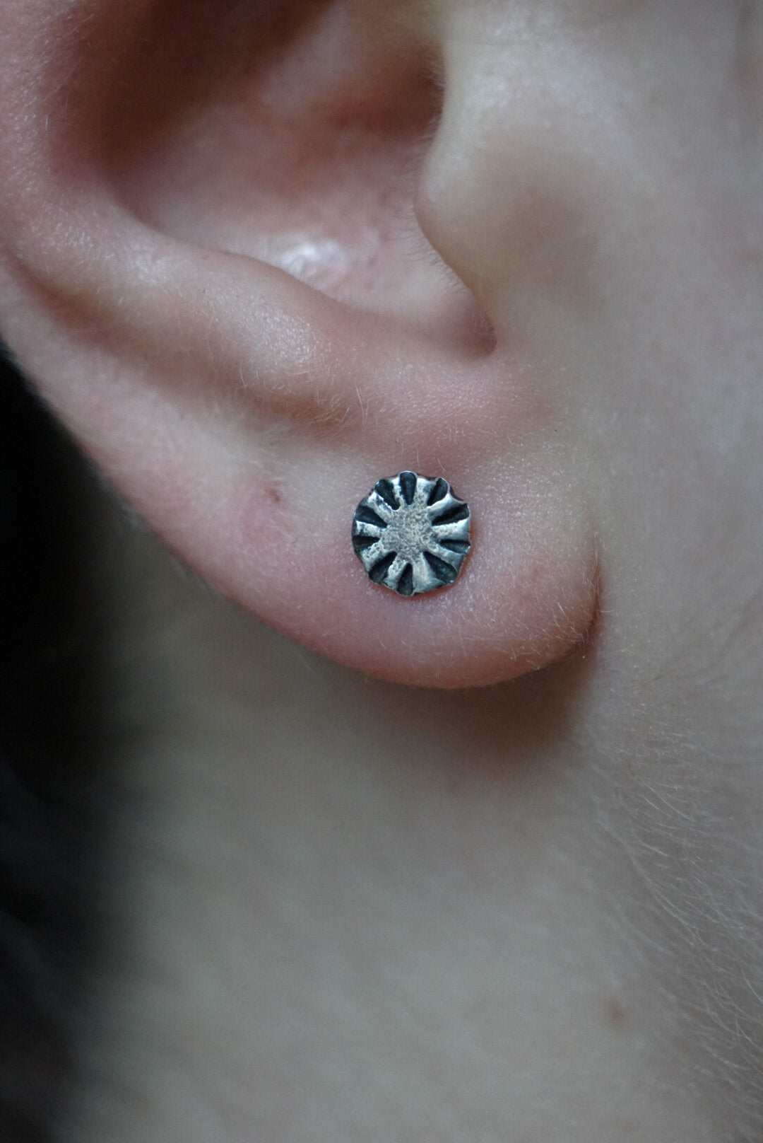 Tiny Ridge Stud Earrings
