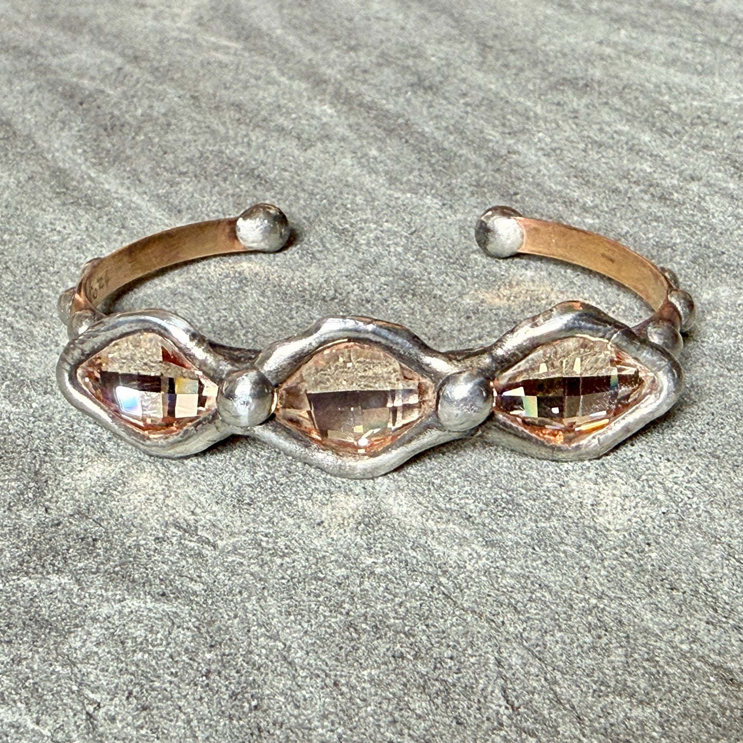 Peach Swarovski Skinny Cuff Bracelet