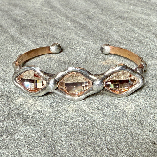 Peach Swarovski Skinny Cuff Bracelet
