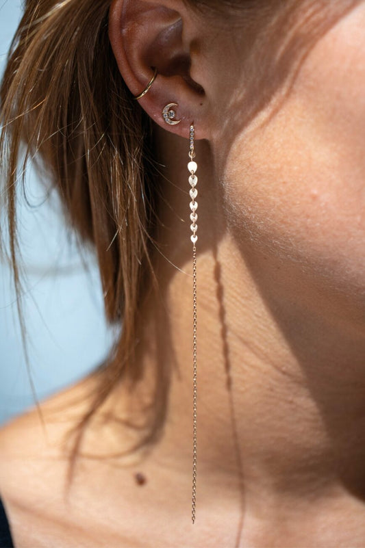 Golden Hearts Chain Earrings