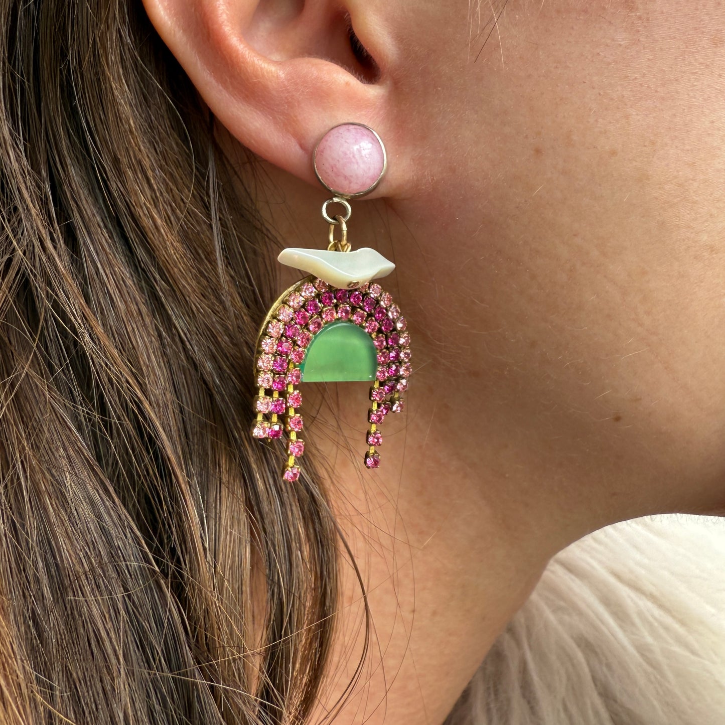 PINK Rainbow Earrings