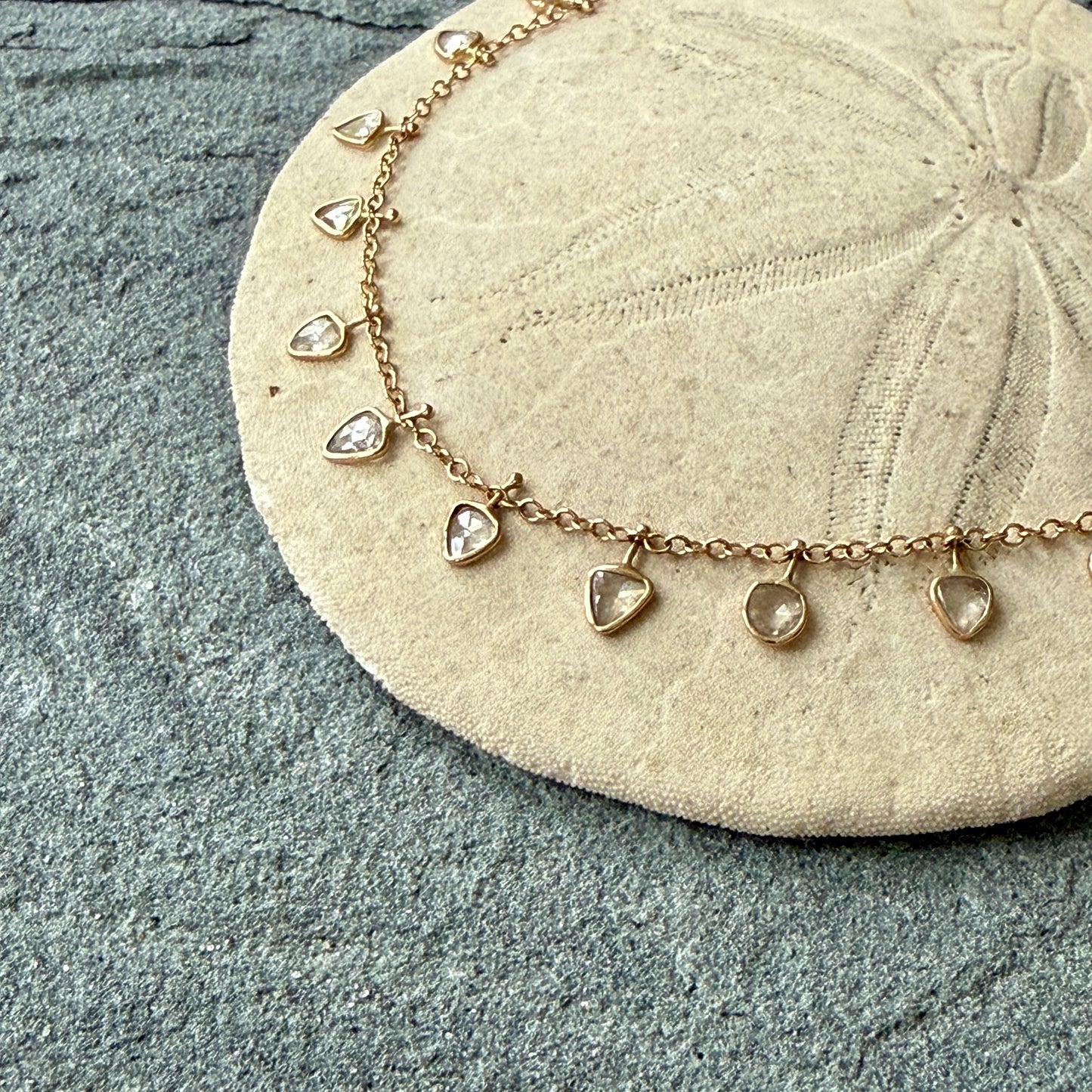 Multi Rosecut Diamond Slices Necklace