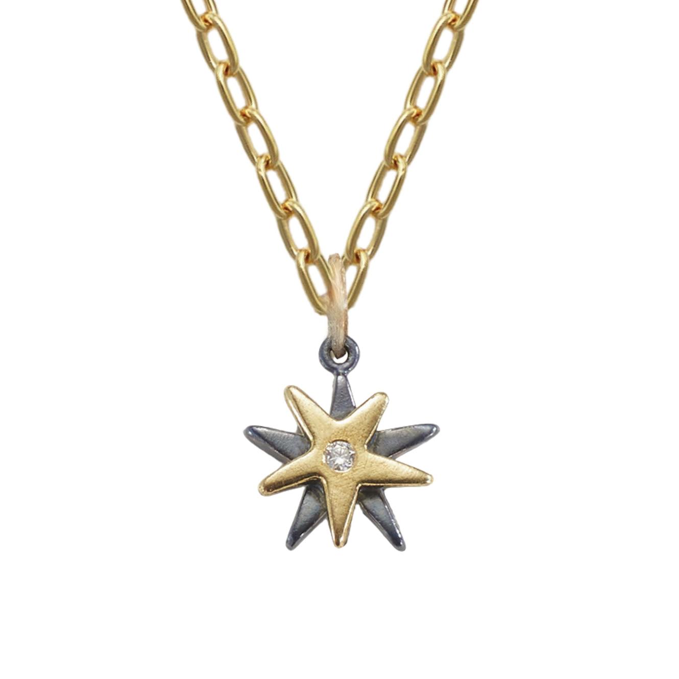 Floating Star Charm Necklace 18K