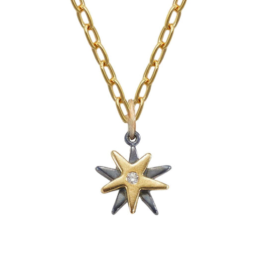 Floating Star Charm Necklace 18K